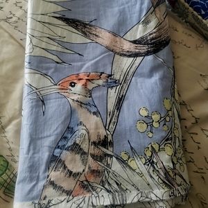 {Anthropologie} Sketched Songbird Queen Duvet Cover